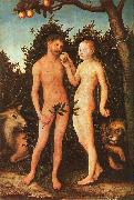 Lucas  Cranach Adam and Eve Spain oil painting artist